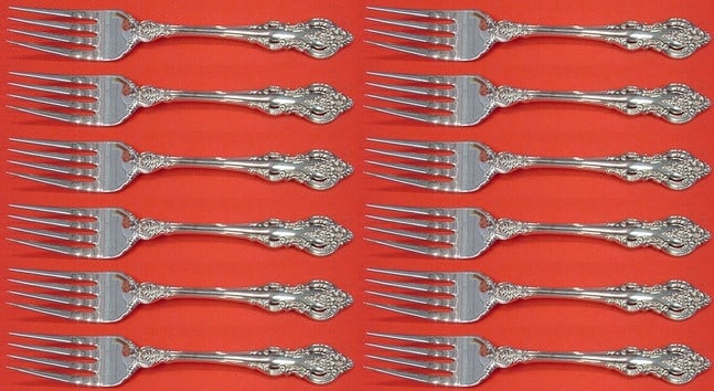 Towle El Grandee Sterling Silver Salad Fork Set 12 Pieces 6 3/4" (1 of 4)