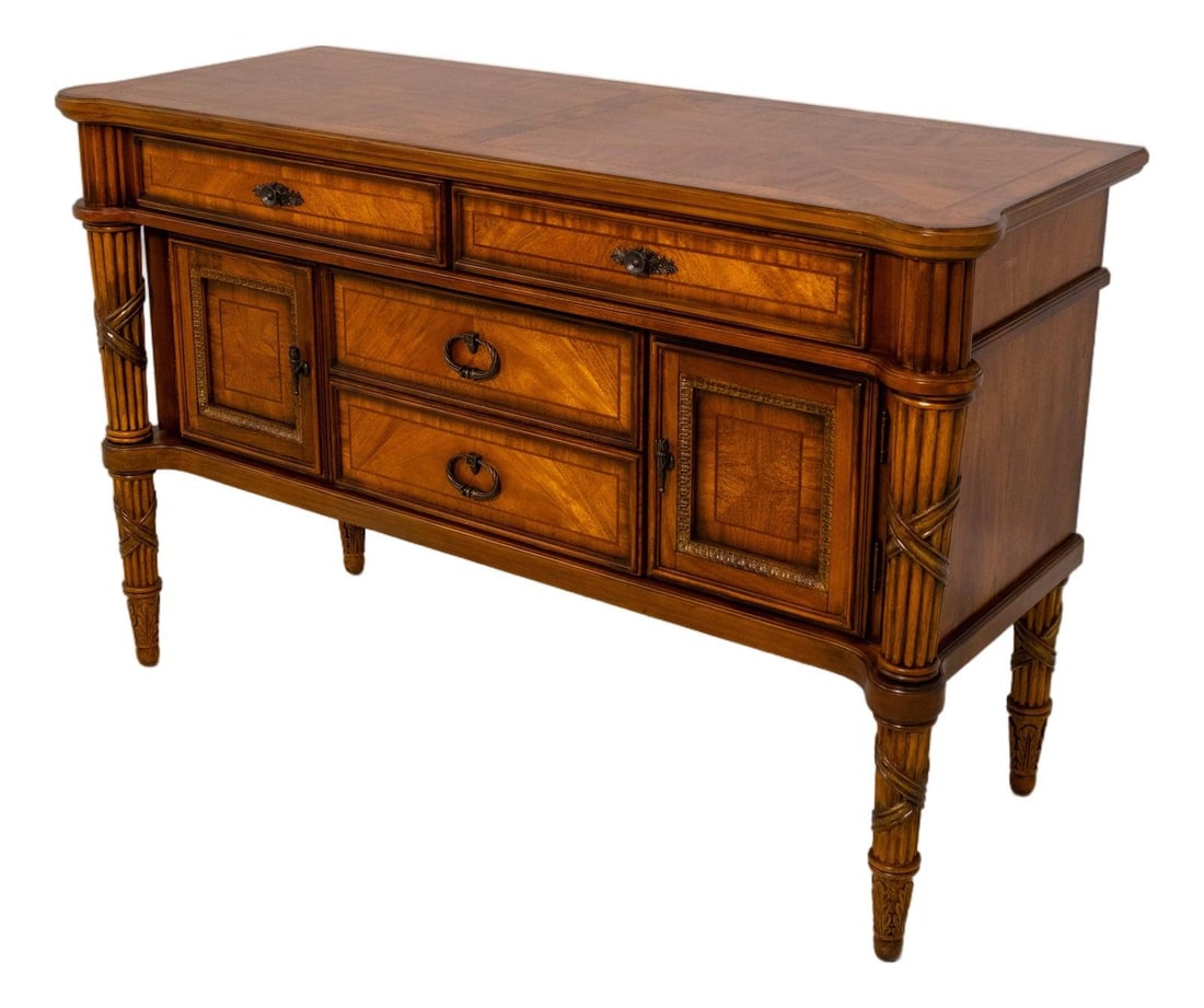 Walnut Finish Sideboard in Louis XVI French Style with Dovetail Drawers (1 of 10)