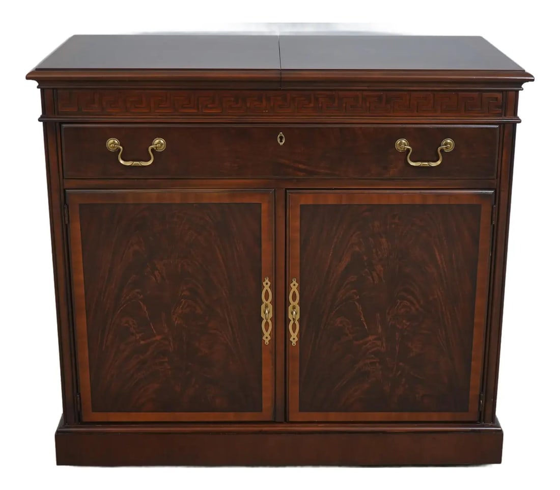 Drexel Mahogany Server with Slide Open Top and Silverware Drawer (1 of 10)
