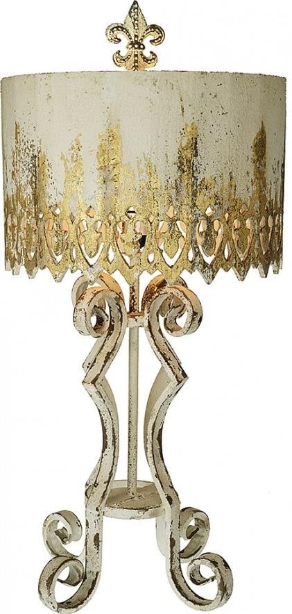 Provence Home Shabby Chic Distressed White Table Lamp with Wood Shade: Provence Home Shabby Chic Distressed White Table Lamp with Wood Shade Illuminate your space with this charming distressed white lamp featuring a wood shade, designed in a stylish shabby chic