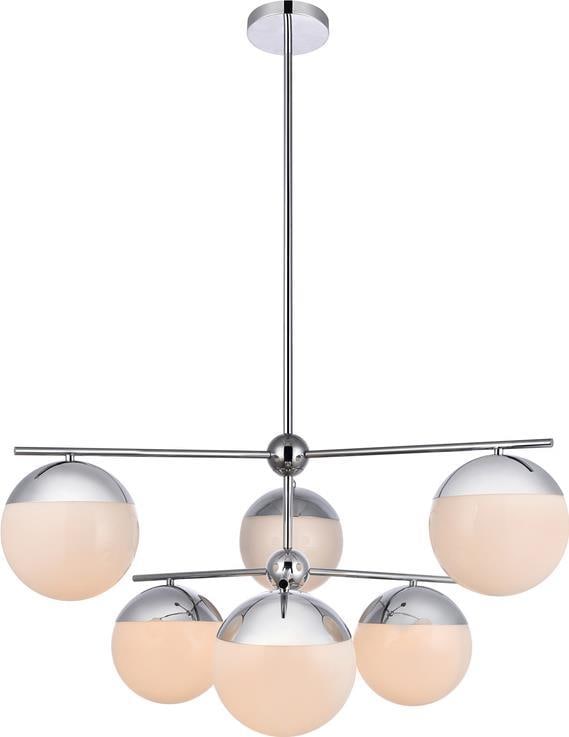 Elegant Lighting Transitional Eclipse Pendant Chrome Milk Finish: Elegant Lighting Transitional Eclipse Pendant Chrome Milk Finish Illuminate your space with the stunning Transitional Eclipse Pendant, a perfect blend of modern aesthetics and functionality. This