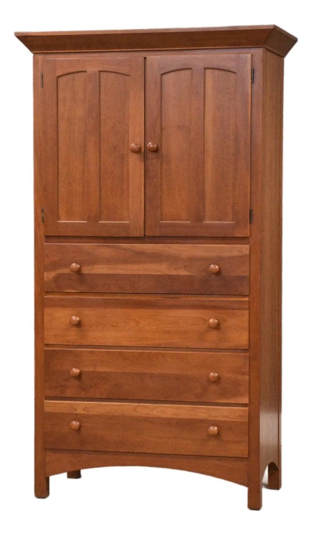 1990s Pennsylvania House Solid Cherry Armoire Dresser (1 of 8)