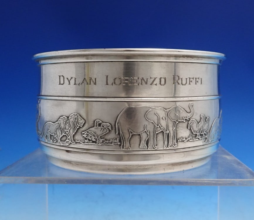 Gorham Noah's Ark Sterling Silver Child's Bowl #A12394 2 x 4 Inches (1 of 6)