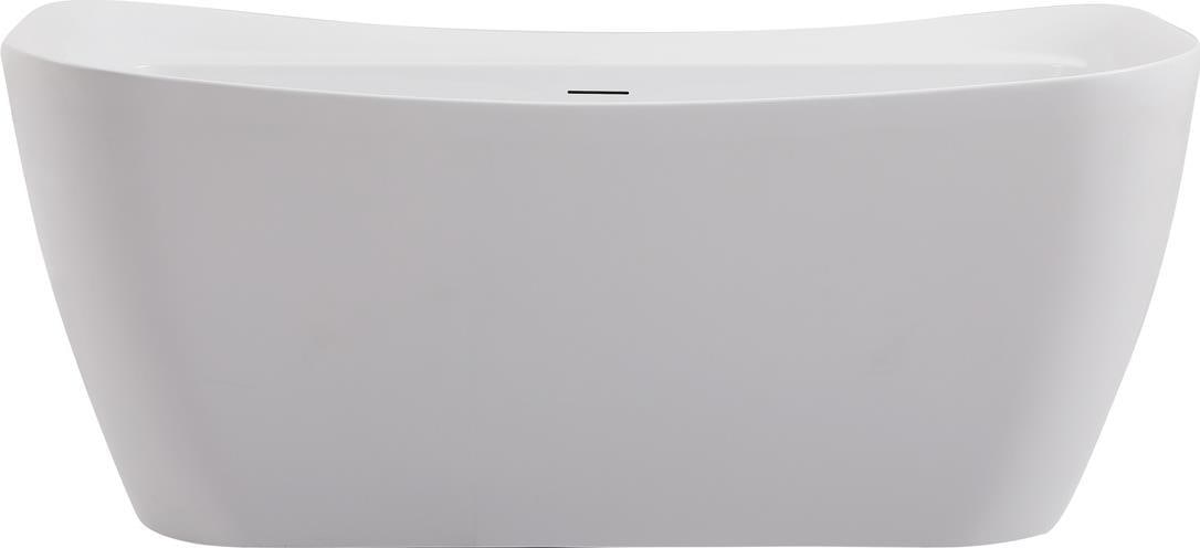 Elegant Lighting Modern 59 Inch Soaking Bathtub Chrome Glossy White (1 of 1)
