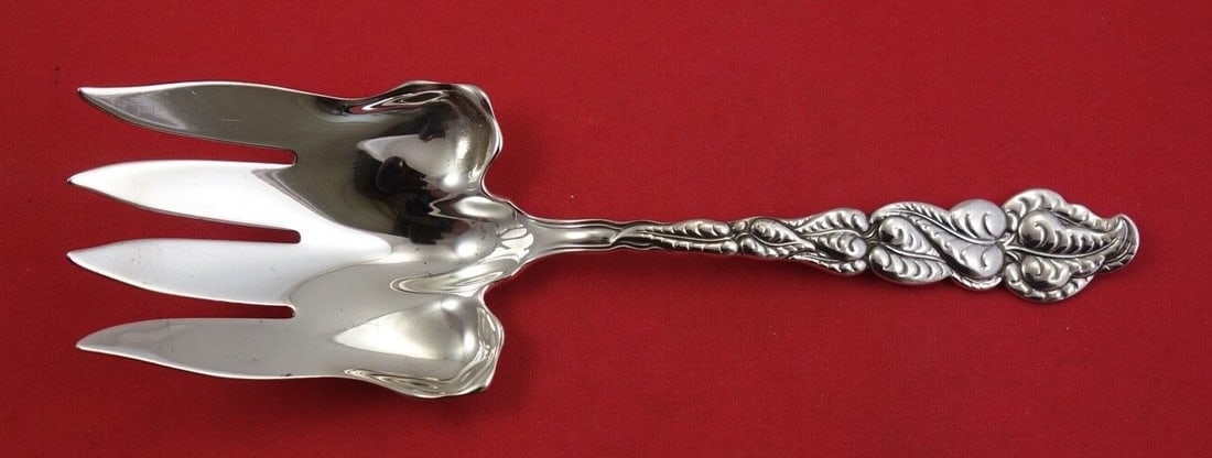 Tiffany and Co Ailanthus Sterling Silver Fish Serving Fork 9 3/8" (1 of 2)