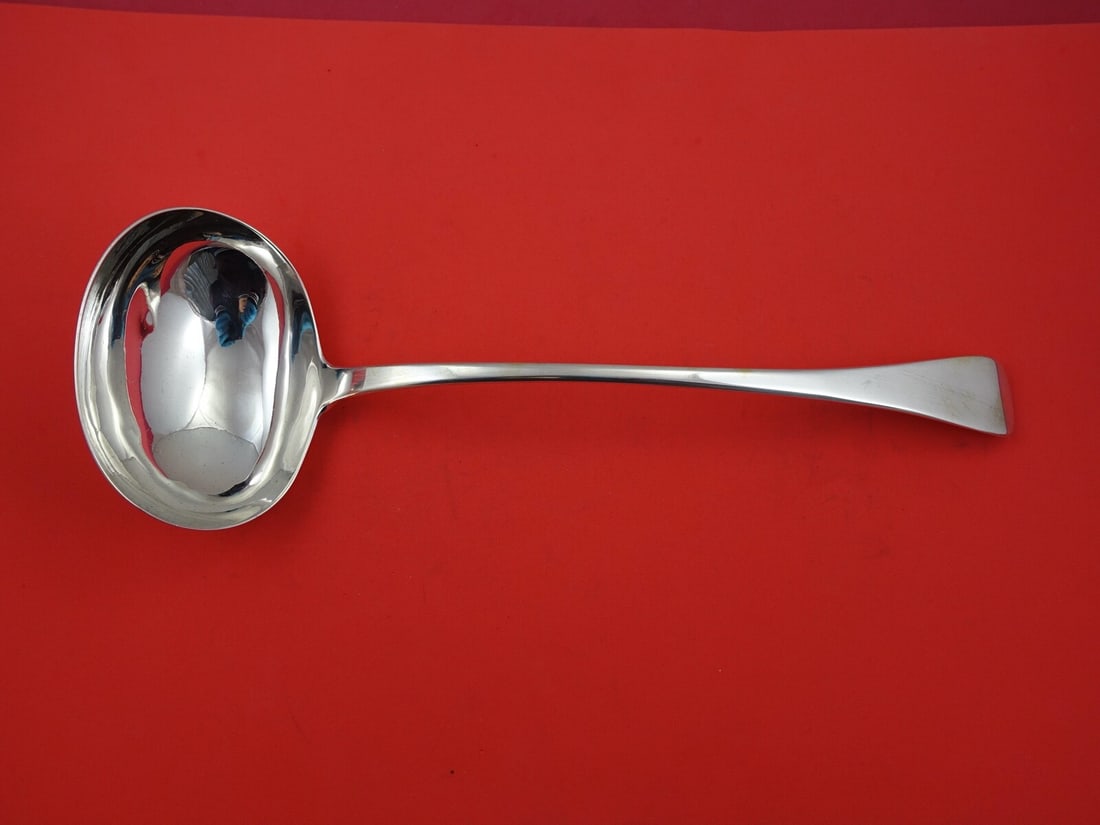 Georgian Sterling Silver Soup Ladle London 1789 or 1809 by Solomon Hougham 13 inches (1 of 2)