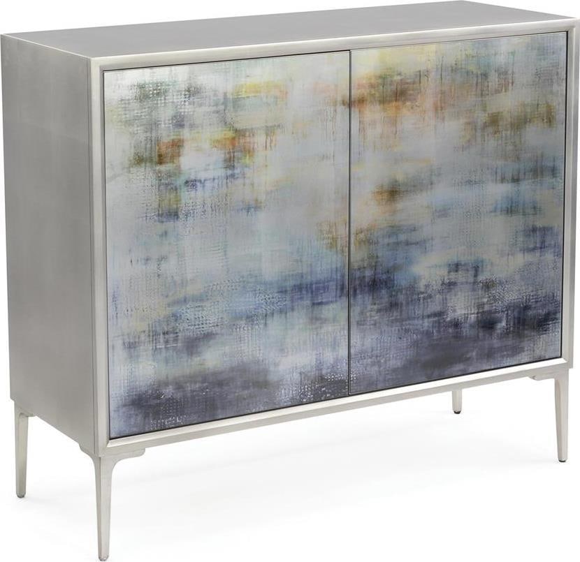 John-Richard Shaye Rawson Spring Rain Commode Glass Pewter Finish: John-Richard Shaye Rawson Spring Rain Commode Glass Pewter Finish Introducing the Artistic Spring Rain Commode by Shaye Rawson, a stunning piece that beautifully merges form and function. This transit