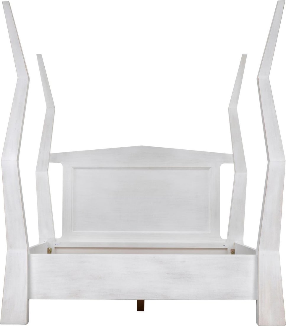 Noir Victorian Style Mahogany Queen Bed with White Wash Finish (1 of 9)