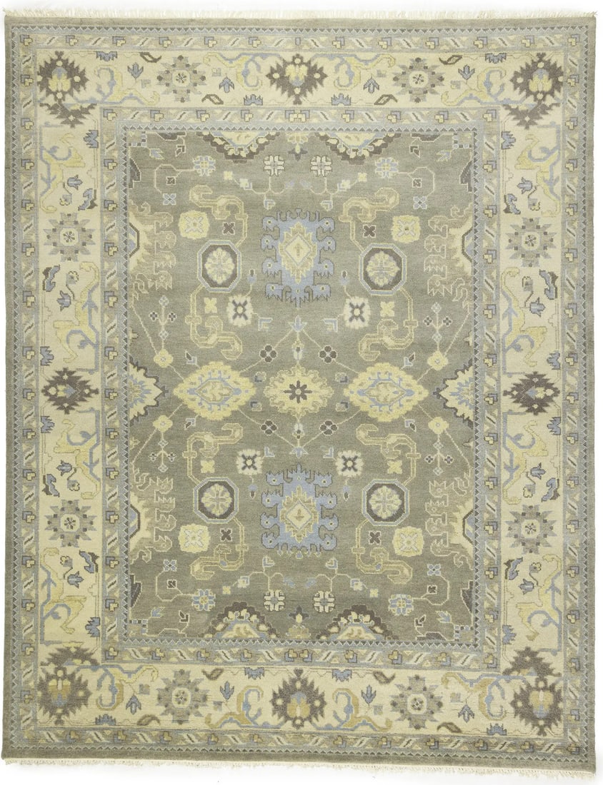 Floral Oushak Chobi Handmade Wool Area Rug 9'3 x 11'9 Modern Design: Floral Oushak Chobi Handmade Wool Area Rug 9'3 x 11'9 Modern Design Enhance your space with this exquisite Floral Oushak Chobi Oriental Wool Rug, perfect for dining rooms, living rooms, or bedrooms. M