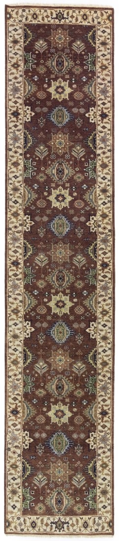 Handmade Wool Vintage Indo-Karajeh Runner Rug 2'6 x 11'9 Modern Tribal (1 of 18)