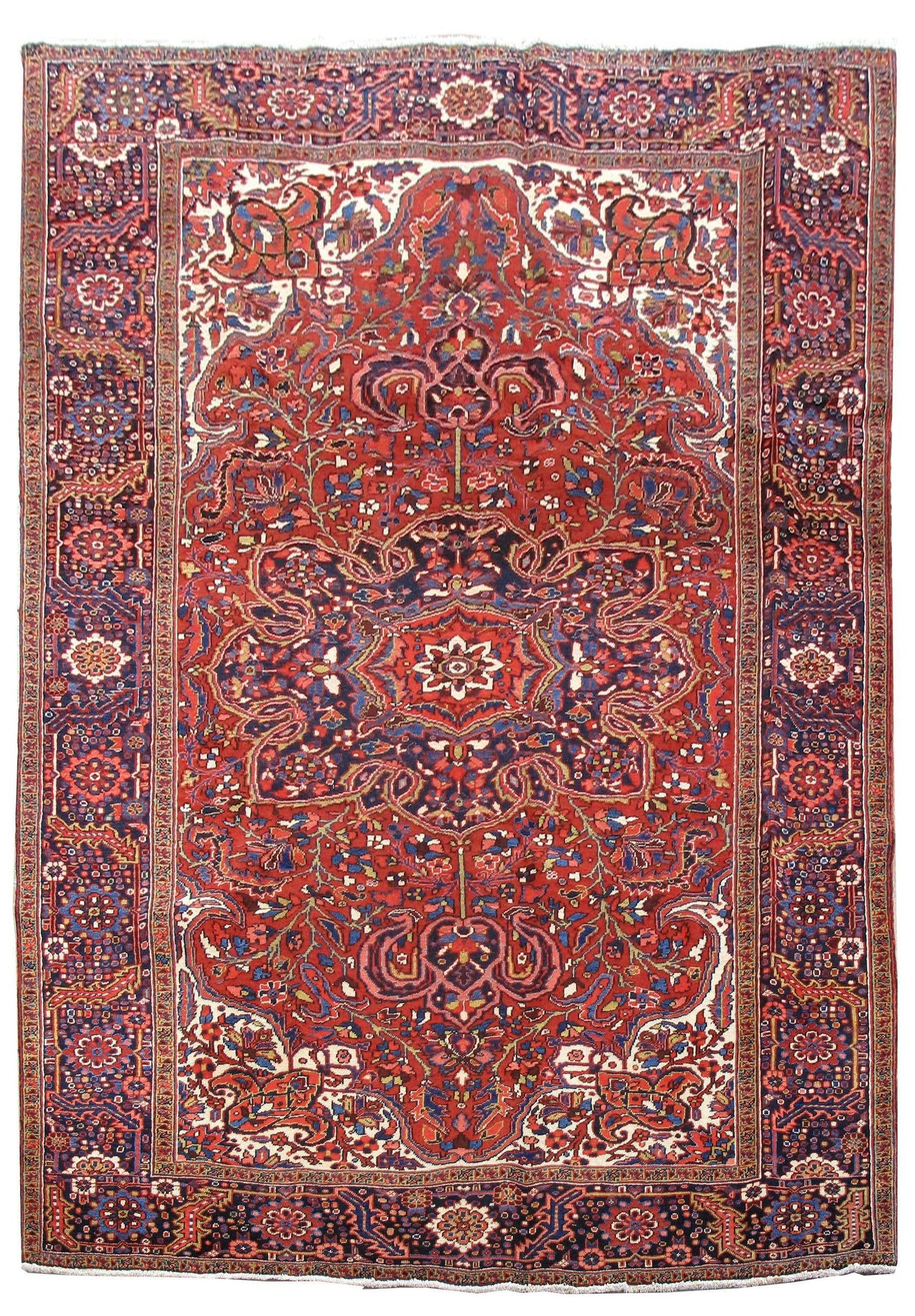 8'3 x 11'10 Sherabian Persian Heriz Semi-Antique Floral Rug: 8'3 x 11'10 Sherabian Persian Heriz Semi-Antique Floral Rug Free continental US Shipping Enhance your living space with this exquisite 8' x 12' Sherabian Persian Heriz Semi-Antique Floral Rug. Handcra