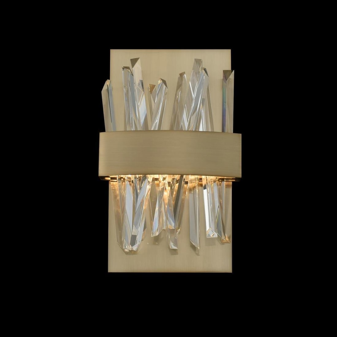 Kalco Ada Contemporary LED Wall Sconce Brushed Champagne Gold Crystal: Kalco Ada Contemporary LED Wall Sconce Brushed Champagne Gold Crystal Illuminate your space with this Elegant Contemporary LED Wall Sconce, a stunning addition to modern interiors. This wall sconce fe