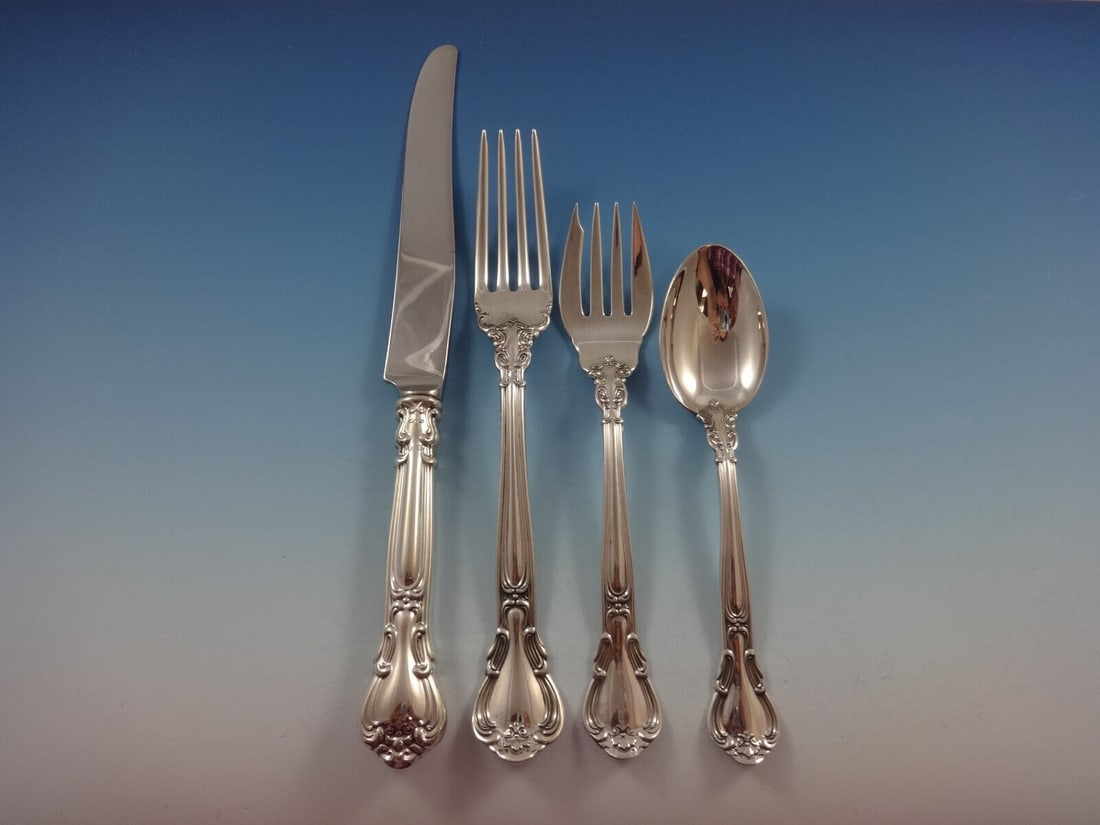 Gorham Chantilly Sterling Silver 4-Piece Dinner Place Setting (1 of 3)
