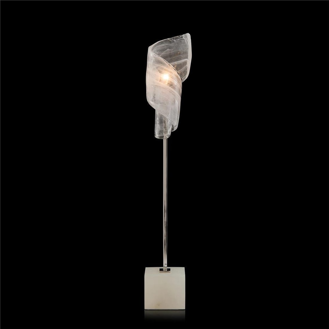 John-Richard Furls of White Clear Glass Alabaster Table Lamp (1 of 1)