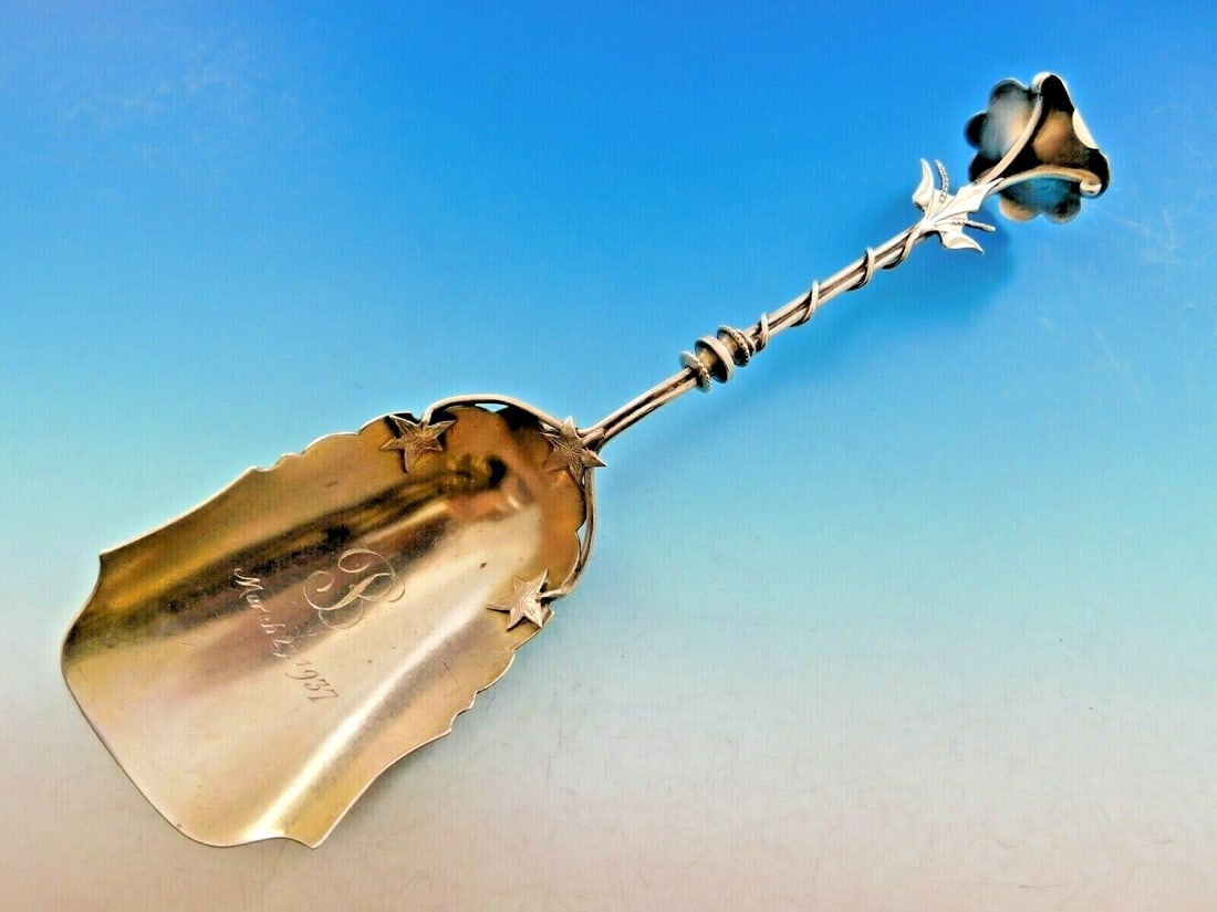 C&R Sterling Silver Cracker Scoop 1860-1883 with Flower Handle (1 of 8)
