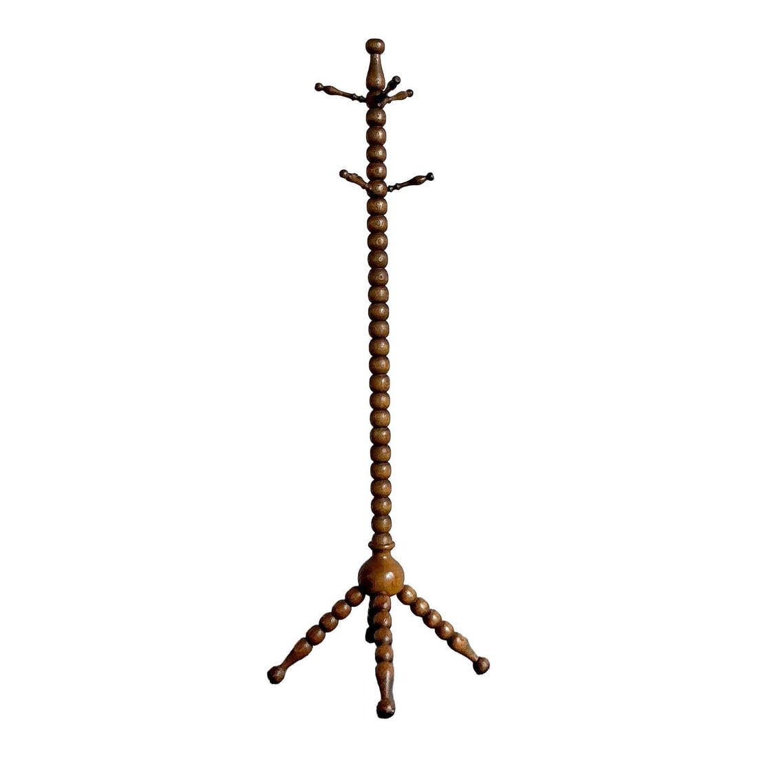 French Spool Style Wooden Hall Tree with Turned Bobbin Details (1 of 7)