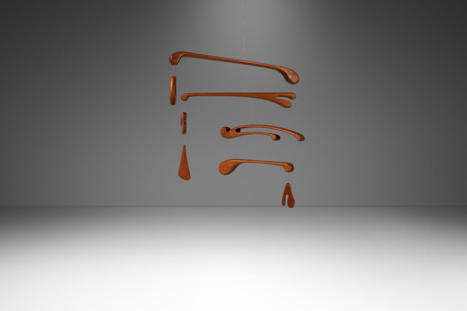 Sapele Organic Modern Nursery Mobile by Mark Leblanc 2020: Sapele Organic Modern Nursery Mobile by Mark Leblanc 2020 Elevate your nursery with this Organic Modern Hanging Nursery Mobile, meticulously designed and carved by Mark Leblanc. Crafted from rare Afri