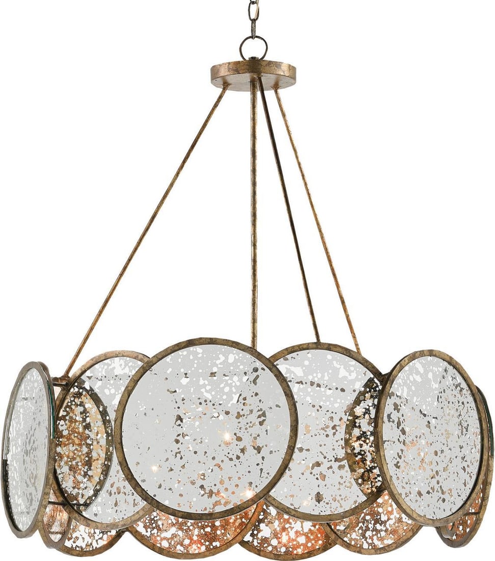 Oliveri Bowl Chandelier by Currey Wrought Iron Vintage Style 6 Bulbs (1 of 3)