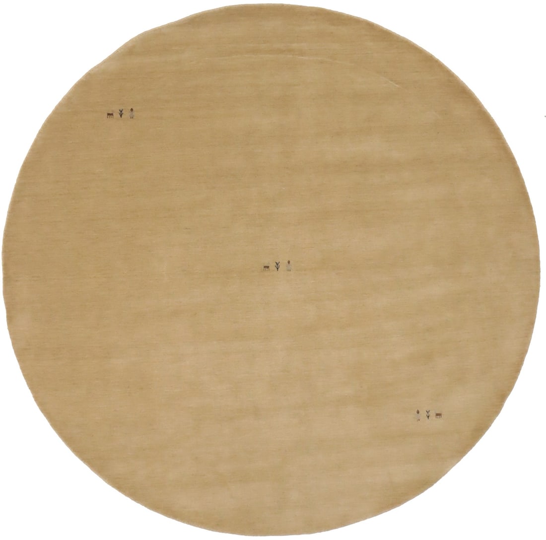 Unique 6' Round Wool Gabbeh Rug Modern Pictorial Design for Kids Room: Unique 6' Round Wool Gabbeh Rug Modern Pictorial Design for Kids Room Enhance your child's room with this exquisite 6'0" x 6'0" round wool Gabbeh rug featuring a vibrant pictorial tribal design. Hand-