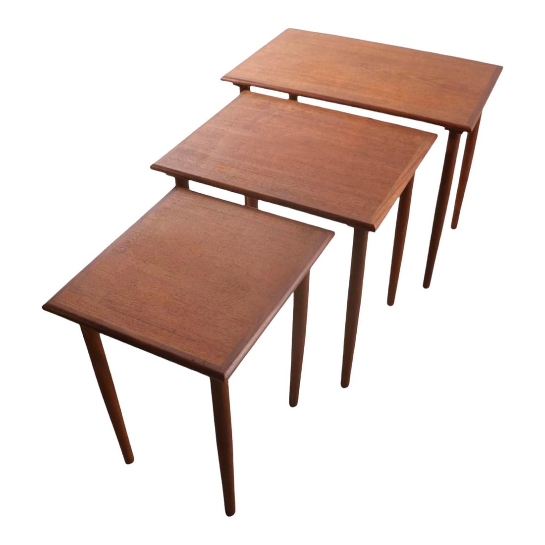 Danish Mid Century Modern Teak Nesting Tables Set of 3 (1 of 10)