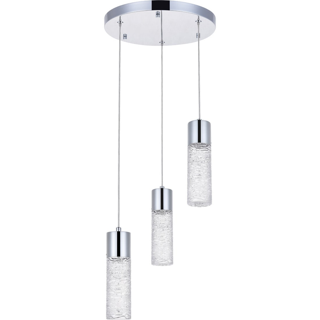 Constellation Chrome and Glass Modern Pendant Chandelier with Three LED Lights (1 of 12)