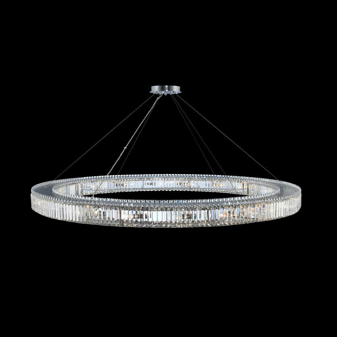 Kalco 72 Inch Rondelle Crystal Pendant Light Dimmable Contemporary Style: Kalco 72 Inch Rondelle Crystal Pendant Light Dimmable Contemporary Style Illuminate your space with the stunning Elegant 72" Rondelle Crystal Pendant. Designed to blend contemporary style with luxurio