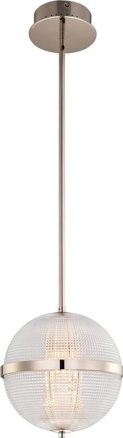 Kalco Portland 10 Inch LED Mini Pendant Light Polished Nickel: Kalco Portland 10 Inch LED Mini Pendant Light Polished Nickel Illuminate your space with this stylish Modern 10 Inch LED Mini Pendant Light. Designed for contemporary aesthetics, this fixture features