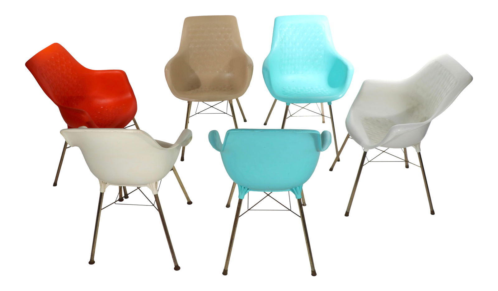 Vintage Set of 6 Aladdin Chairs by Sam Avedon 1960s (1 of 10)