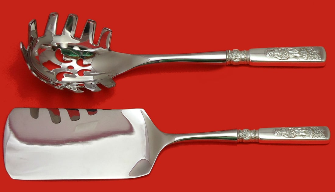 Gorham Fontainebleau Sterling Silver Italian Pasta Server Set 2pc (1 of 1)