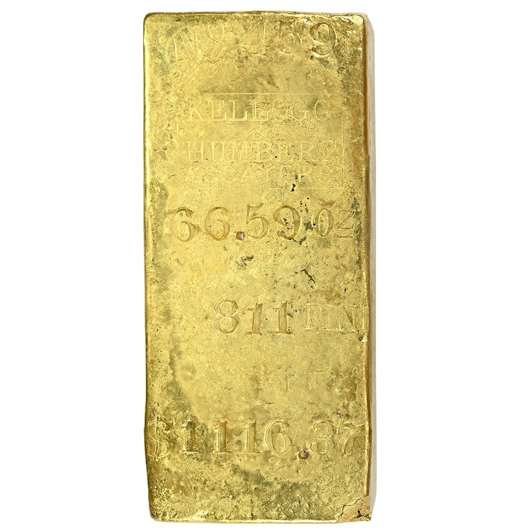 California Gold Rush Kellogg Humbert Ingot Linked to S.S. Central America Shipwreck (1 of 3)