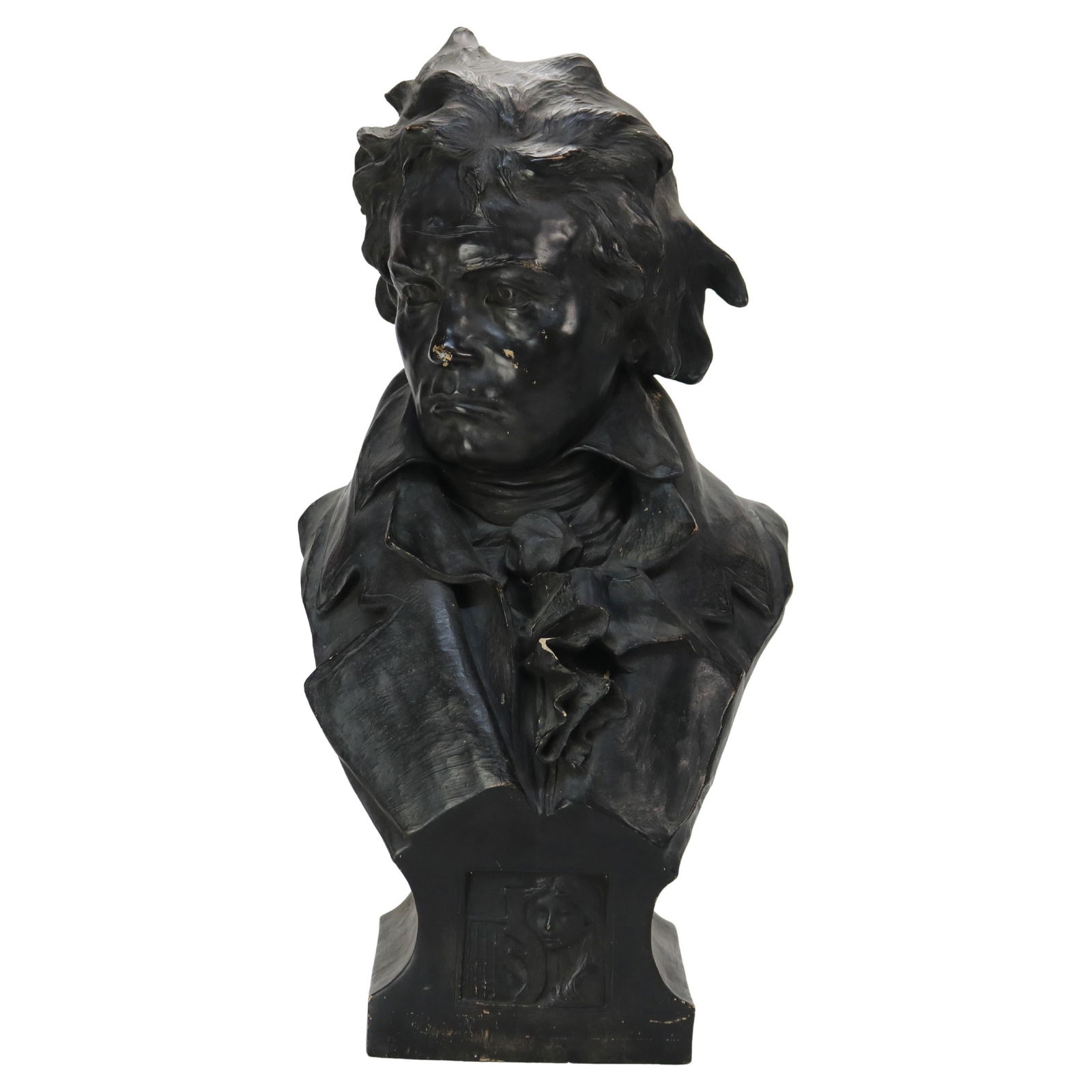 Signed 19th Century Terra Cotta Beethoven Bust C1890 24.25" (1 of 12)