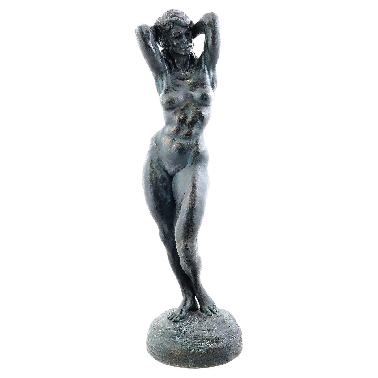 Thomas Holland 1967 Composition Sculpture of Nude Woman Mid-Century Modern: Thomas Holland 1967 Composition Sculpture of Nude Woman Mid-Century Modern This Mid-Century Modern statue, created by American artist Thomas Holland in 1967, features a nude female figure. Crafted fro