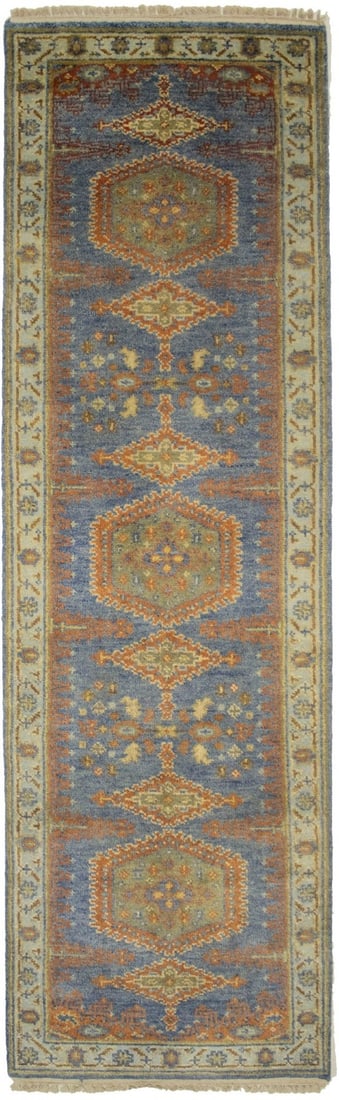 Muted Colors Wool Hand-Knotted Tribal Runner Rug 2'6 x 8'2 (1 of 13)