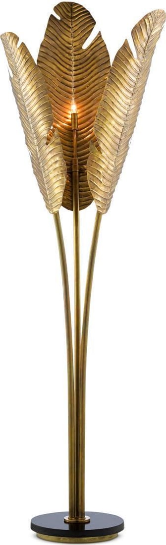 Currey Brass Floor Lamp 83.5H Tropical Style UL Listed (1 of 6)