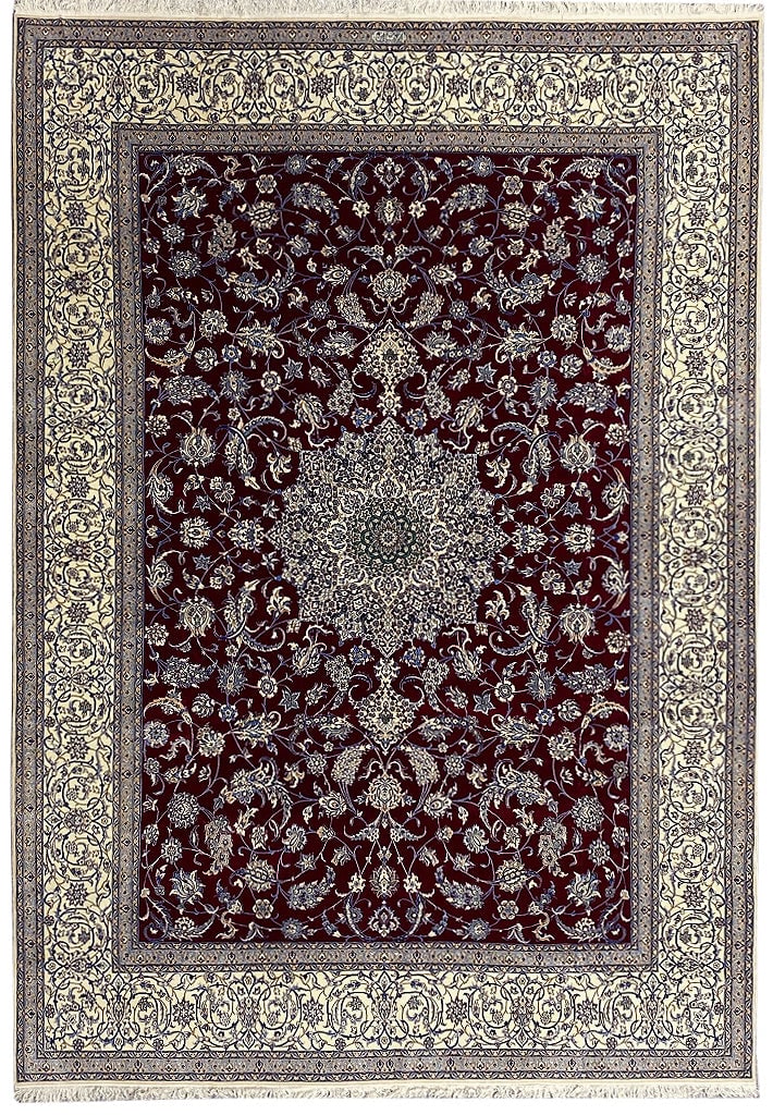 8.9 x 12.8 Authentic Persian Nain Super Fine Rug: 8.9 x 12.8 Authentic Persian Nain Super Fine Rug Free continental US Shipping Enhance your space with this exquisite 8.9 x 12.8 Super Fine Authentic Persian Nain Rug. Crafted with precision, this rug