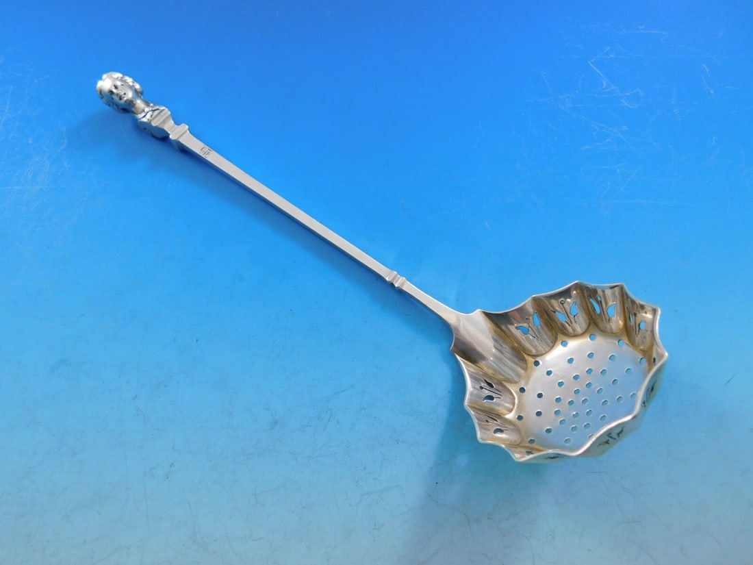 Gorham Bust Sterling Silver Sugar Sifter Ladle Vintage Large 7 1/4": Gorham Bust Sterling Silver Sugar Sifter Ladle Vintage Large 7 1/4" This elegant sugar sifter ladle from Gorham features a vintage Bust pattern, measuring a generous 7 1/4". Crafted from high-quality