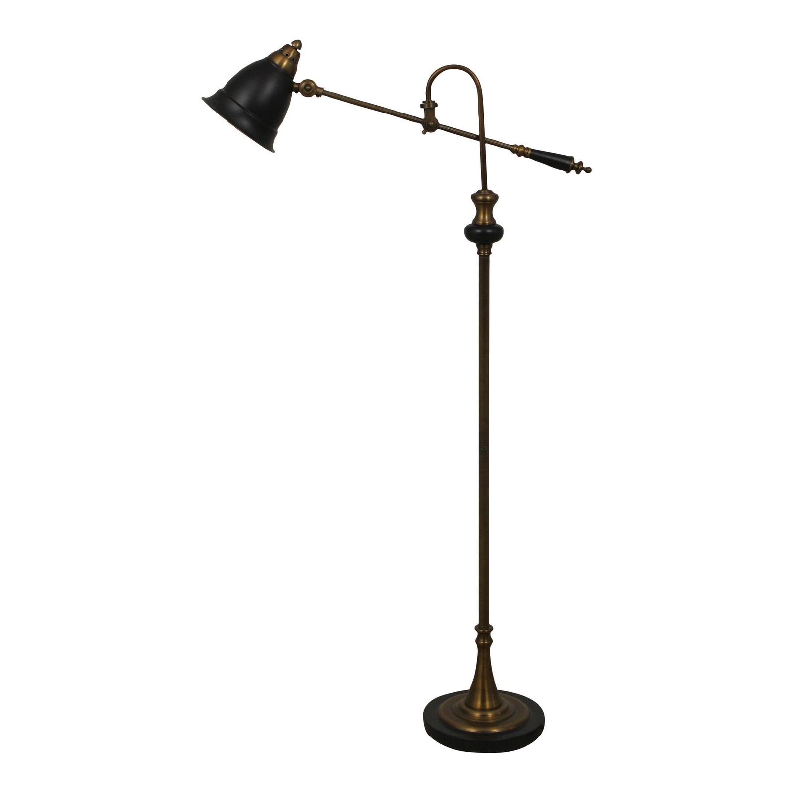 Elegant Brass Adjustable Arm Lamp Regency Design 56 Inches (1 of 10)