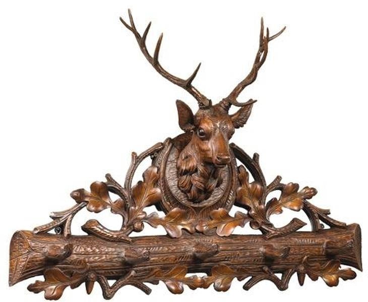 Rustic Lodge Style Hand-Cast Deer Head Coat Rack 5 Hooks (1 of 1)