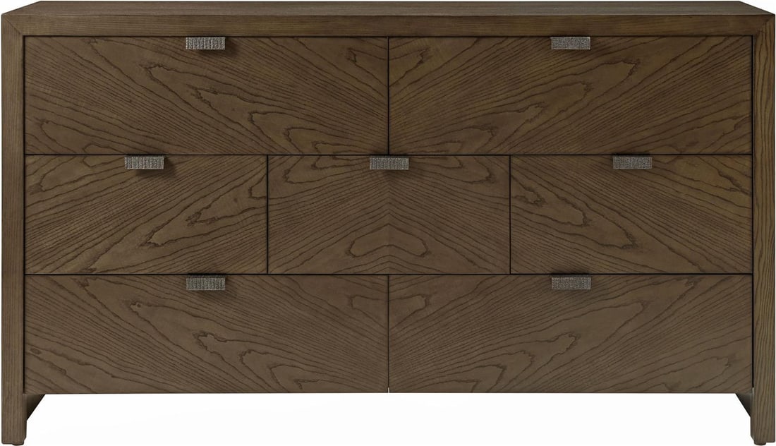 Theodore Alexander Catalina Modern Dresser Aluminum Veneer Wood: Theodore Alexander Catalina Modern Dresser Aluminum Veneer Wood Elevate your space with this Sleek Modern Dresser from Theodore Alexander, blending contemporary design with functionality. Part of the