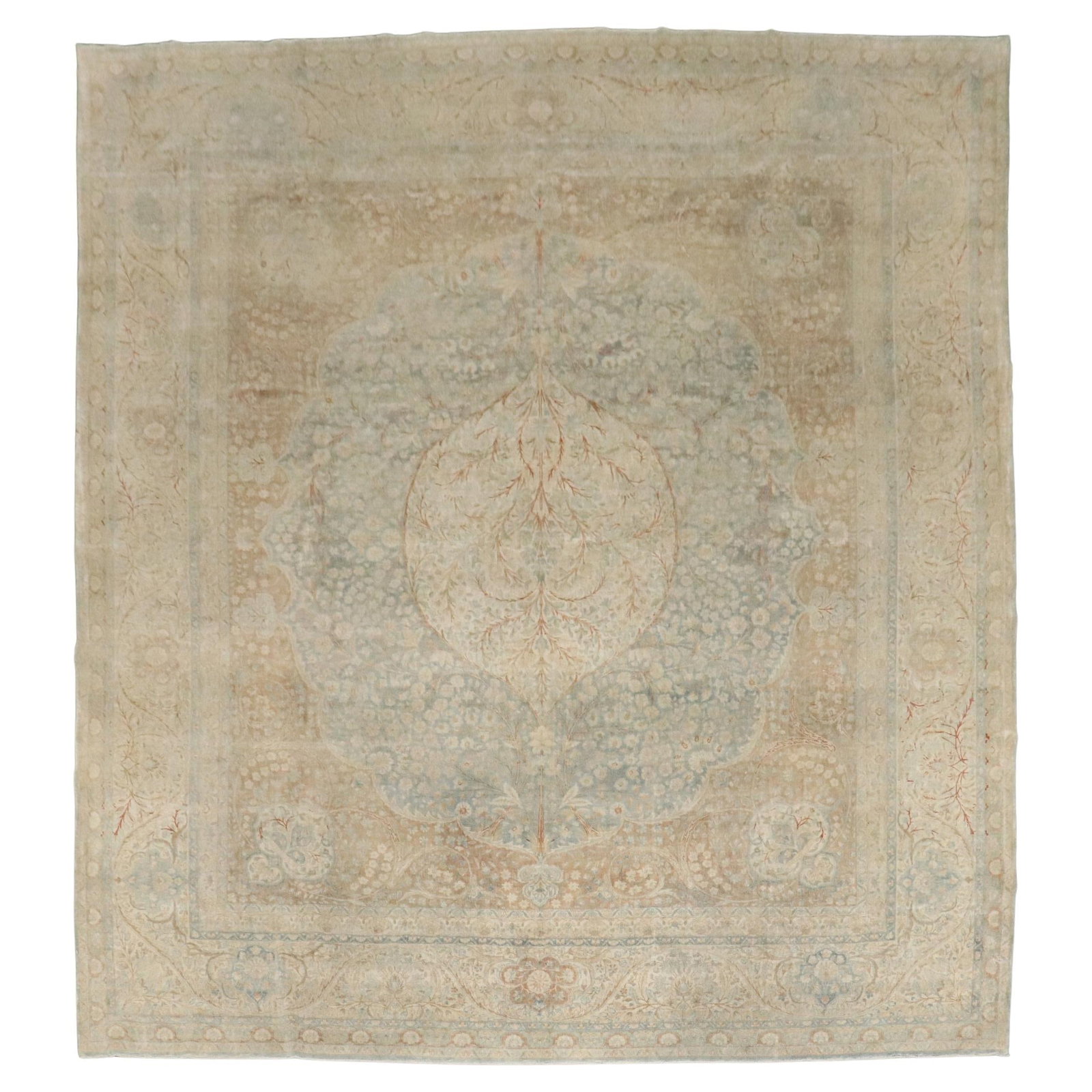 Antique Persian Kerman Hand-Knotted Wool Carpet 12' x 14' Kirman Style (1 of 12)