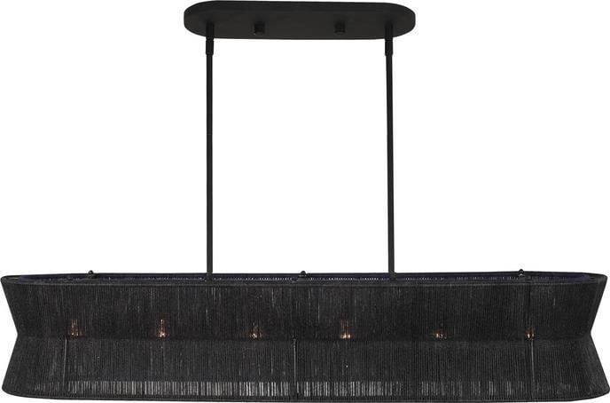 Madura Black Island Light by Kalco Dimmable Matte Black 6 Bulbs: Madura Black Island Light by Kalco Dimmable Matte Black 6 Bulbs Enhance your space with the contemporary style of the Madura Black Island Fixture, expertly crafted by Kalco. This stunning island light