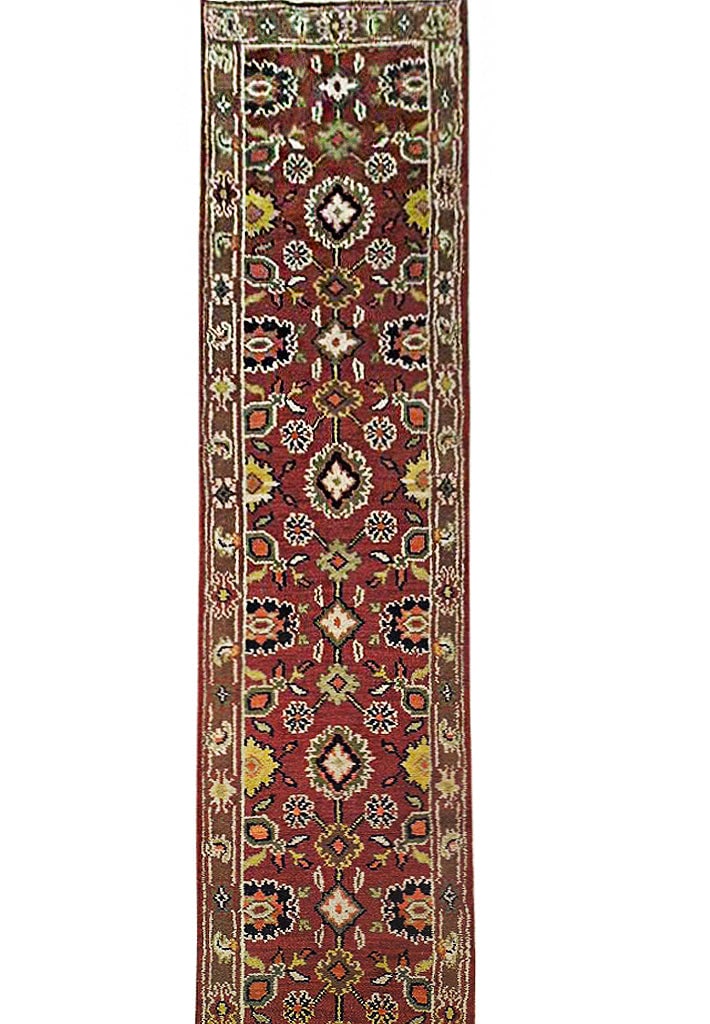 Handmade 2.7 x 28 India Mahal Runner Rug with Geometric Patterns (1 of 6)