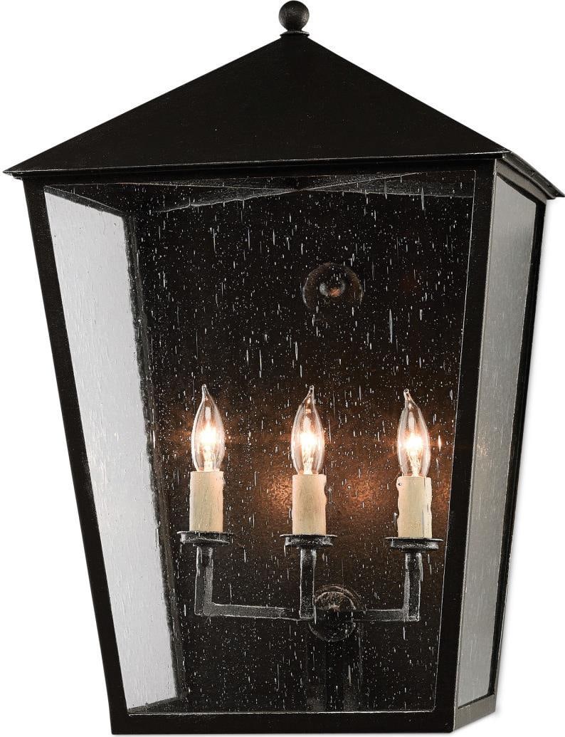 Currey Bening Large Outdoor Wall Sconce Midnight Finish 22.25H 15W 17D (1 of 2)