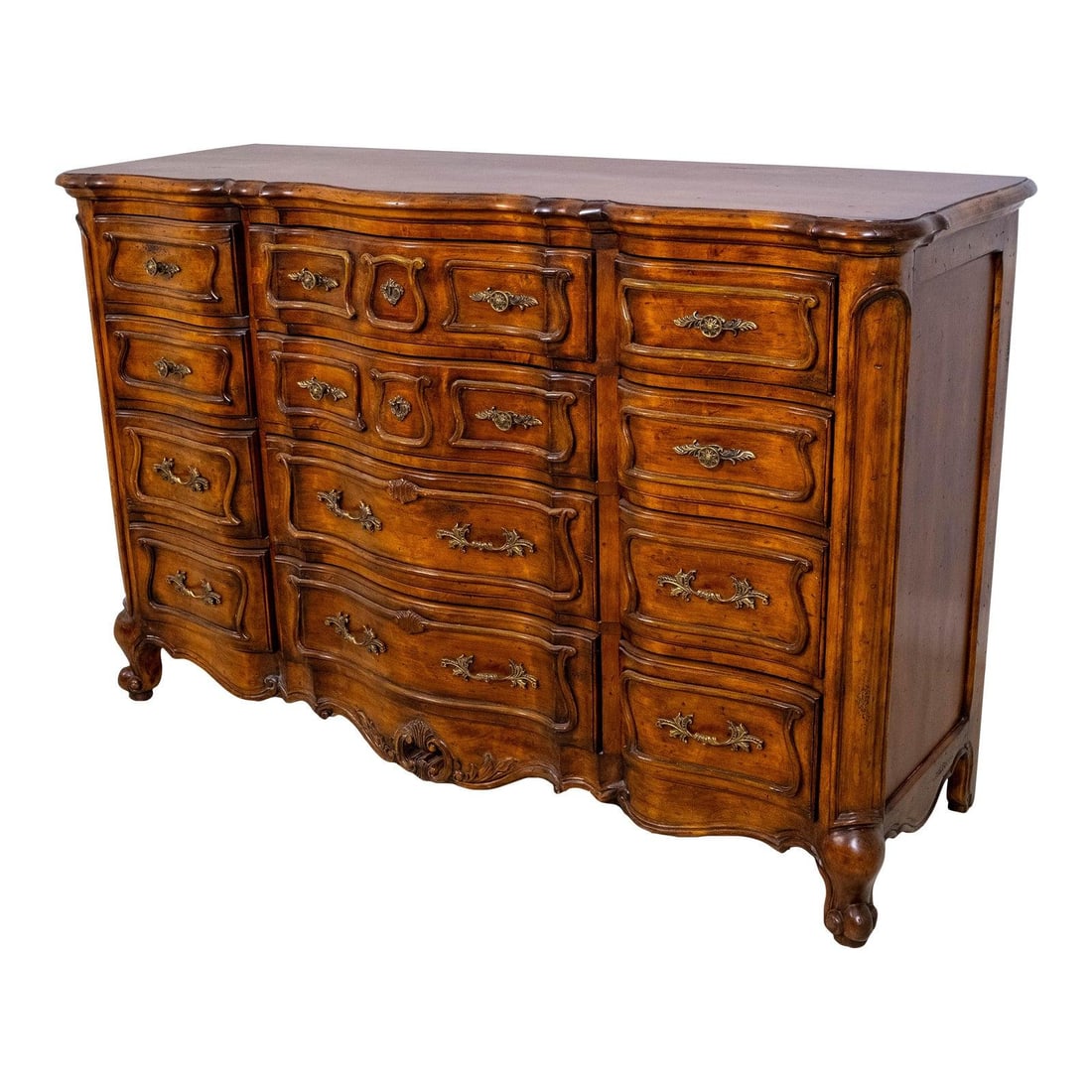 Ethan Allen French Style 12 Drawer Walnut Dresser (1 of 10)