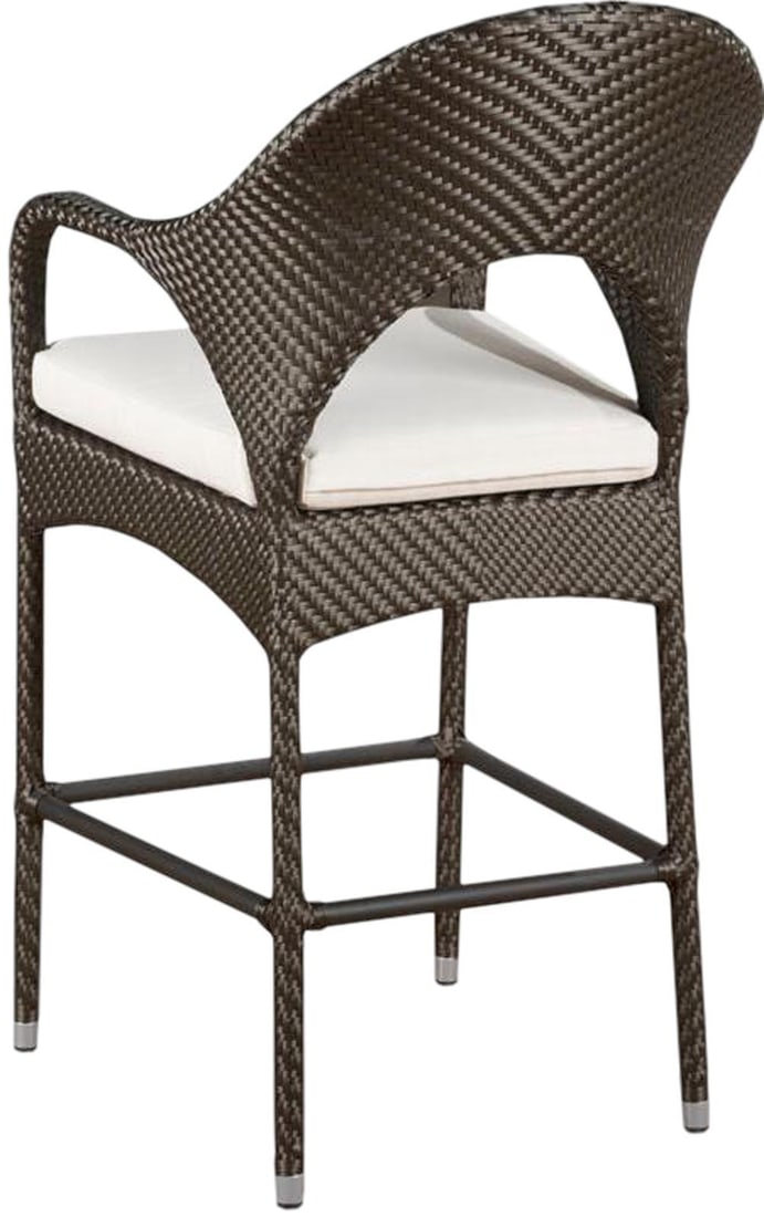 Woodbridge Saint Lucia Outdoor Bar Stool Espresso Finish: Woodbridge Saint Lucia Outdoor Bar Stool Espresso Finish Introducing the Saint Lucia Outdoor Woven Bar Stool, a stylish addition to your outdoor furniture collection. This bar stool features a modern