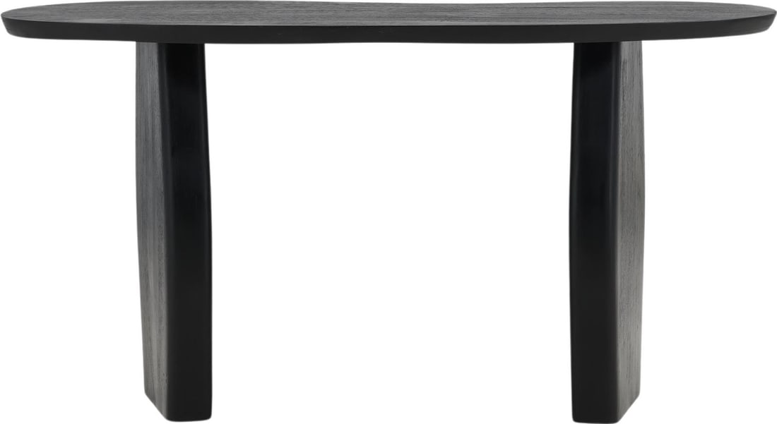 Elegant Jenny Console Table Black Mango Wood Stainless Steel (1 of 6)