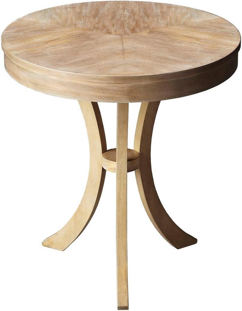 Butler Gerard Round Side Table Beige Driftwood Finish Modern Design: Butler Gerard Round Side Table Beige Driftwood Finish Modern Design Enhance your living space with the Elegant Driftwood Gerard Side Table, a beautiful addition to any contemporary decor. This round s