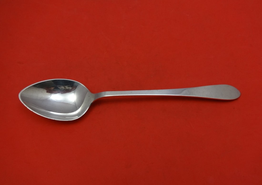 Pointed Antique Sterling Silver Serving Spoon Hand Wrought 10 3/4 inches (1 of 1)