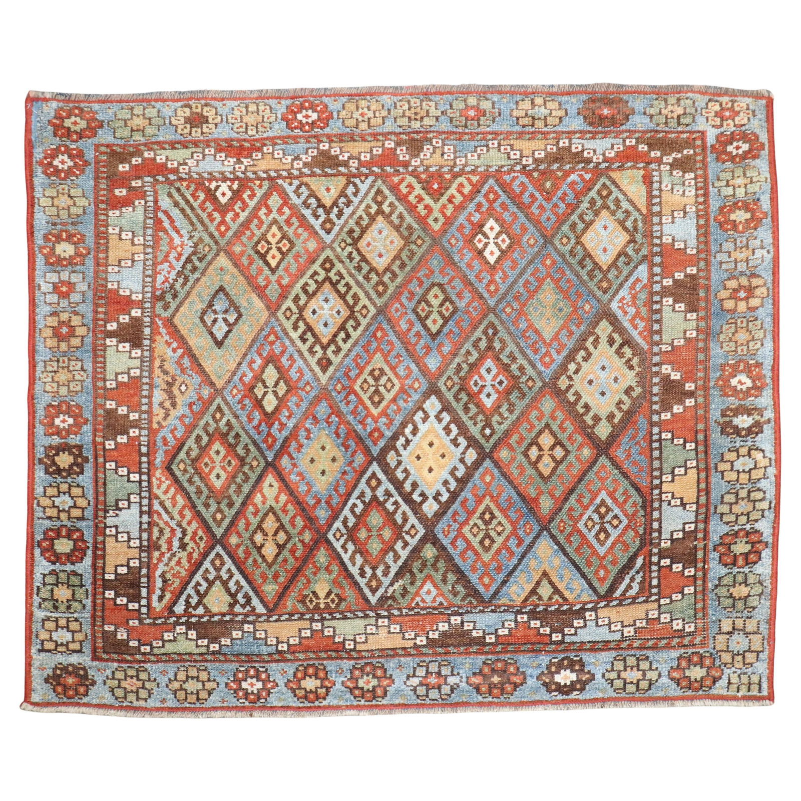 Colorful Early 20th Century Jaff Kurd Rustic Wool Rug 35x44 (1 of 7)