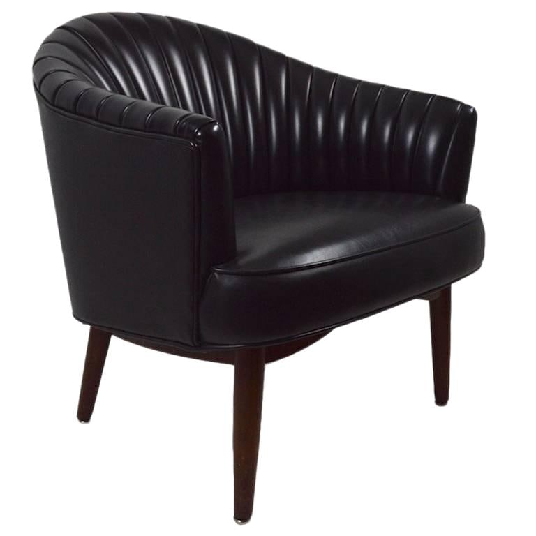 Chic Pair of Vintage Thonet Tub Chairs Black Upholstery 1968 Tag (1 of 10)